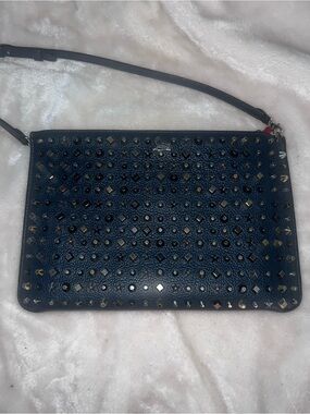 Christian Louboutin Navy Studded Leather Crossbody